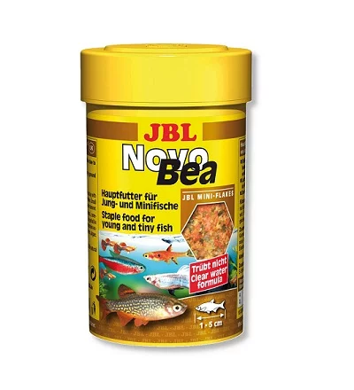 Храна на люспи JBL NOVOBEA за растителноядни живораждащи рибки, 100 ml